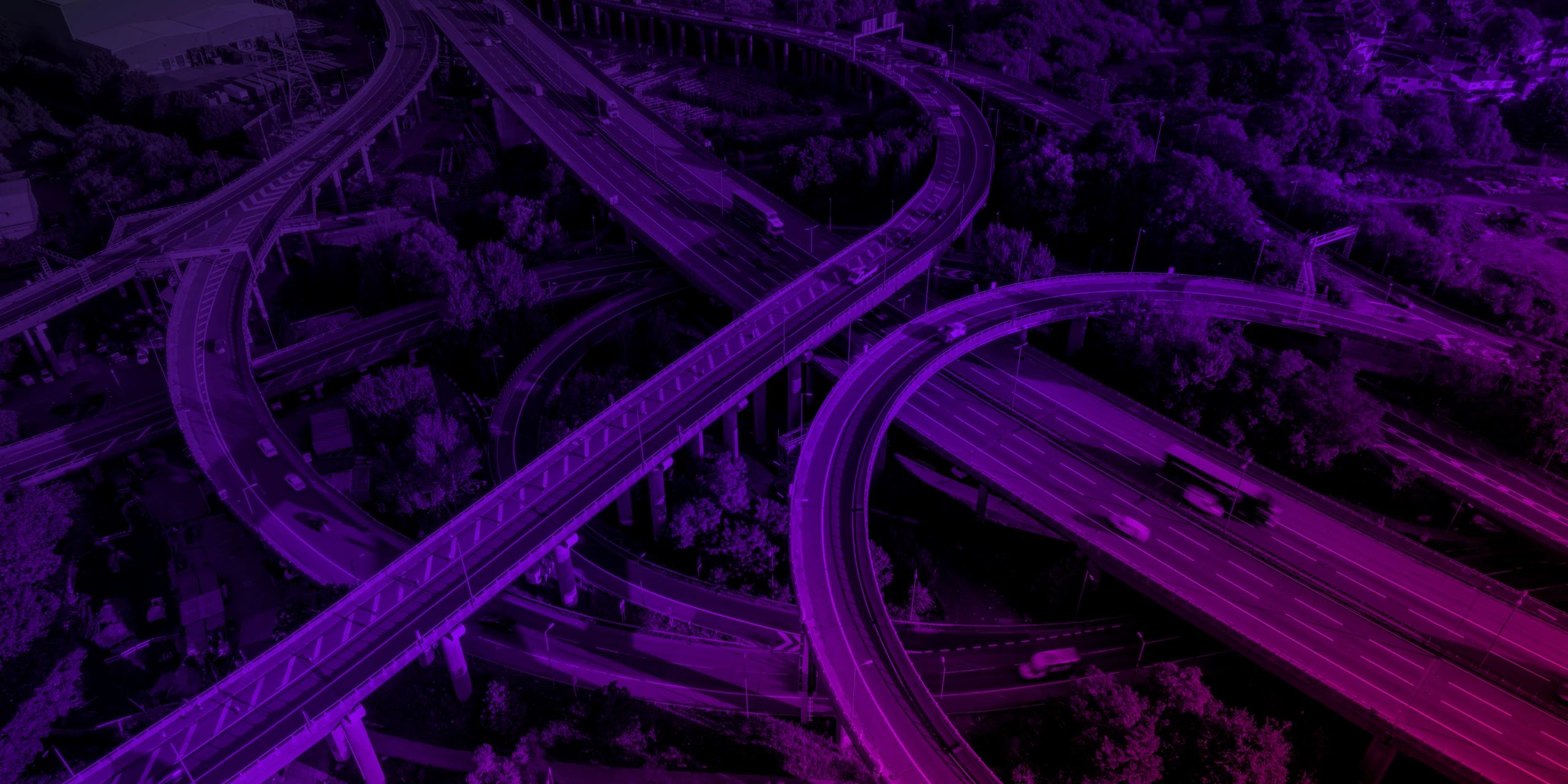 Spaghetti Junction, Birmingham, from the air at sunset