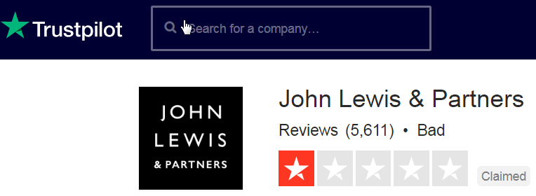 John Lewis Trustpilot