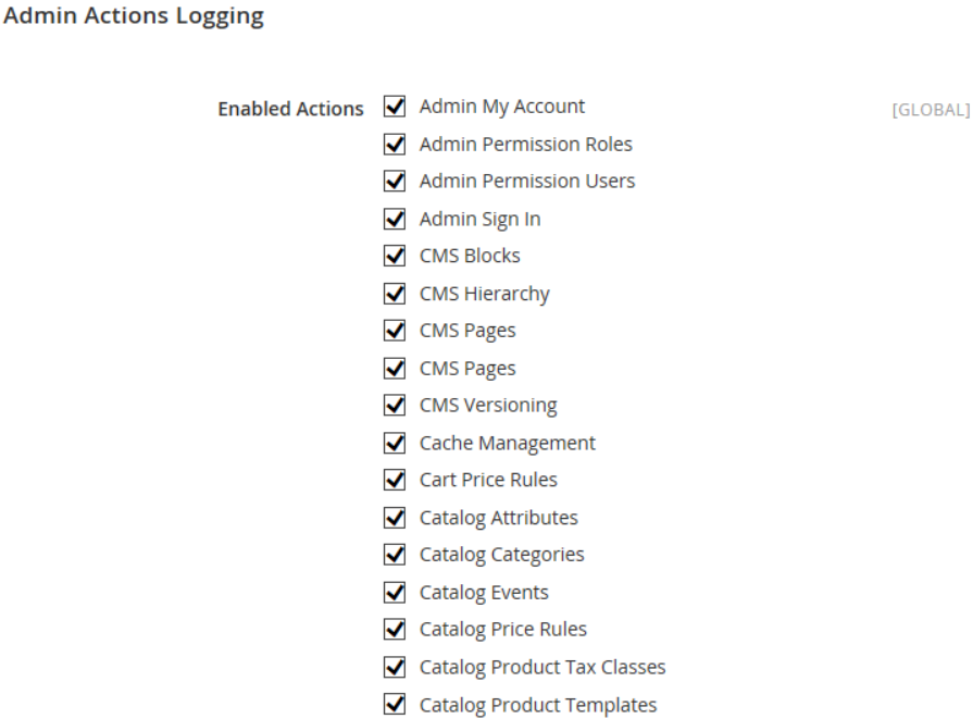 Magento Action logs