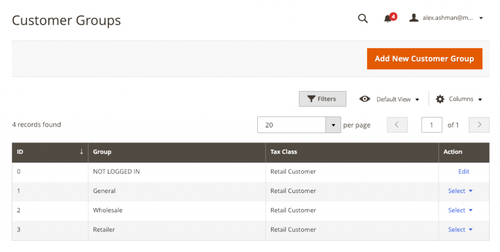 Customer Groups in Magento 2