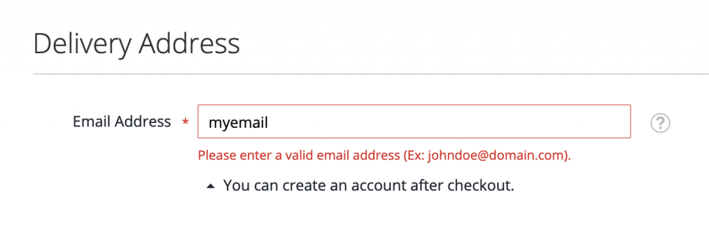 data email validation magento checkout