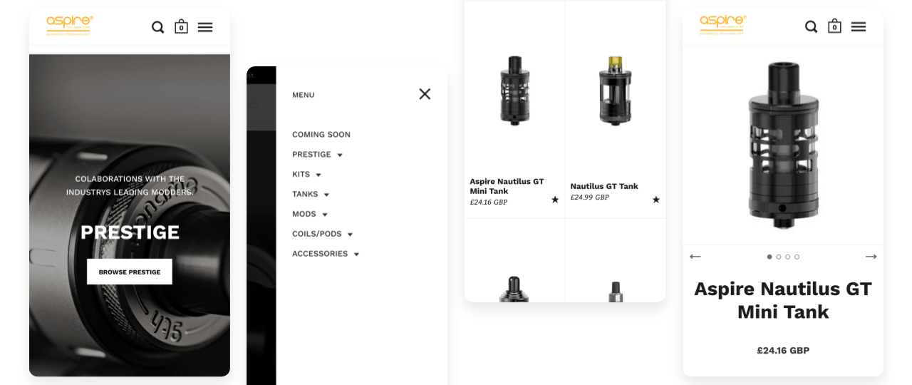Shopify mobile friendly vape theme