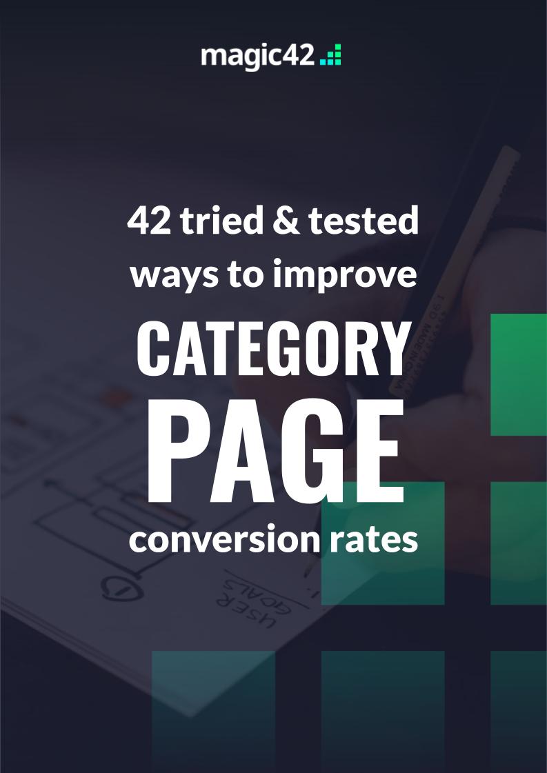 42 Tried & Tested Ways To Improve Category Page Conversion Rates PDF Booklet