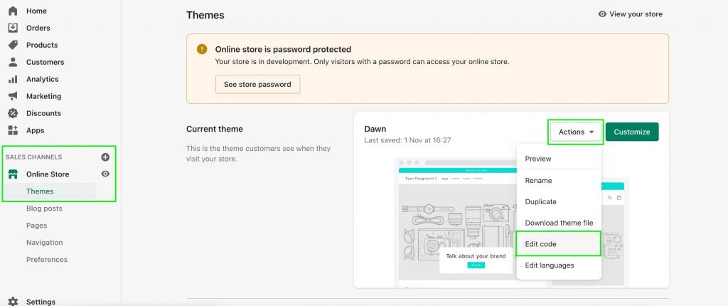 Access Dawn Theme Code