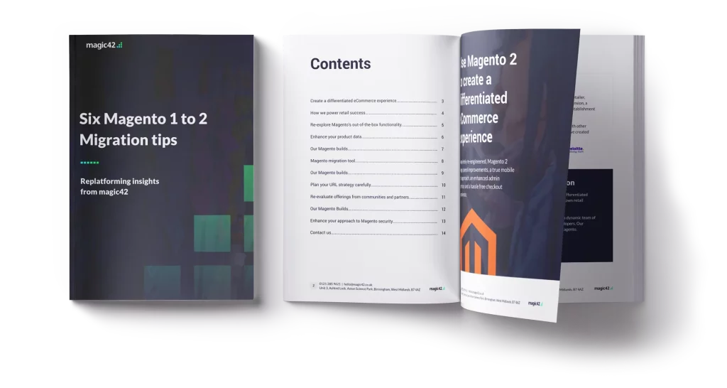 Preview of magic42's PDF: Six Magento 1 to 2 Migration Tips