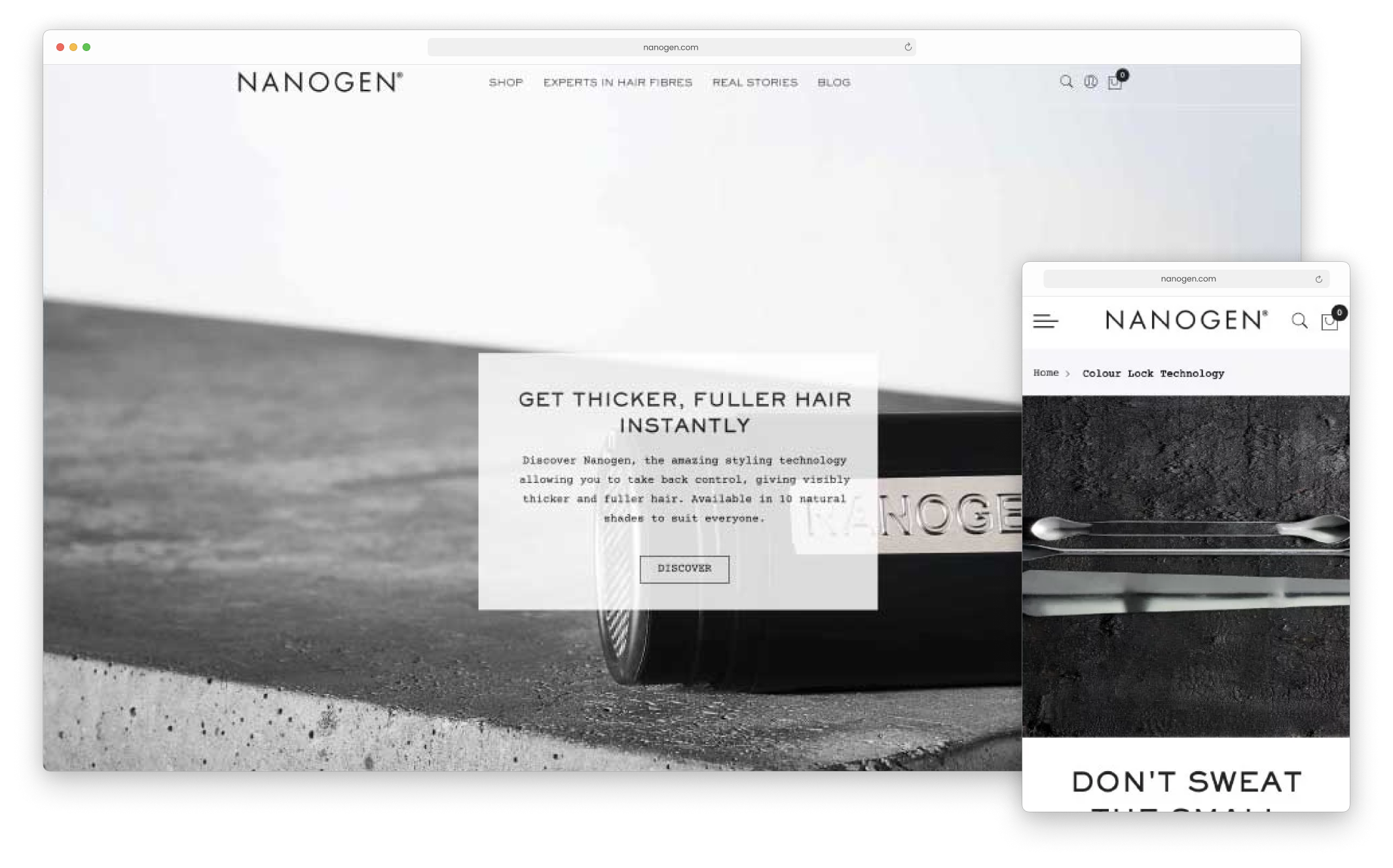 Nanogen's new website, delivered by Magento experts at eCommerce development agency, magic42