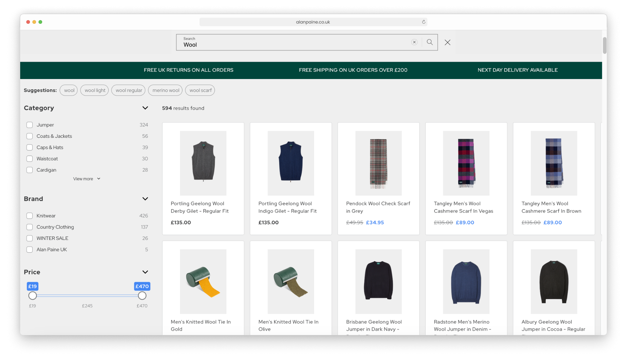 Alan Paine received Shopify development for their website in order to boost conversion rates thanks to an advanced search feature, developed by eCommerce agency, magic42