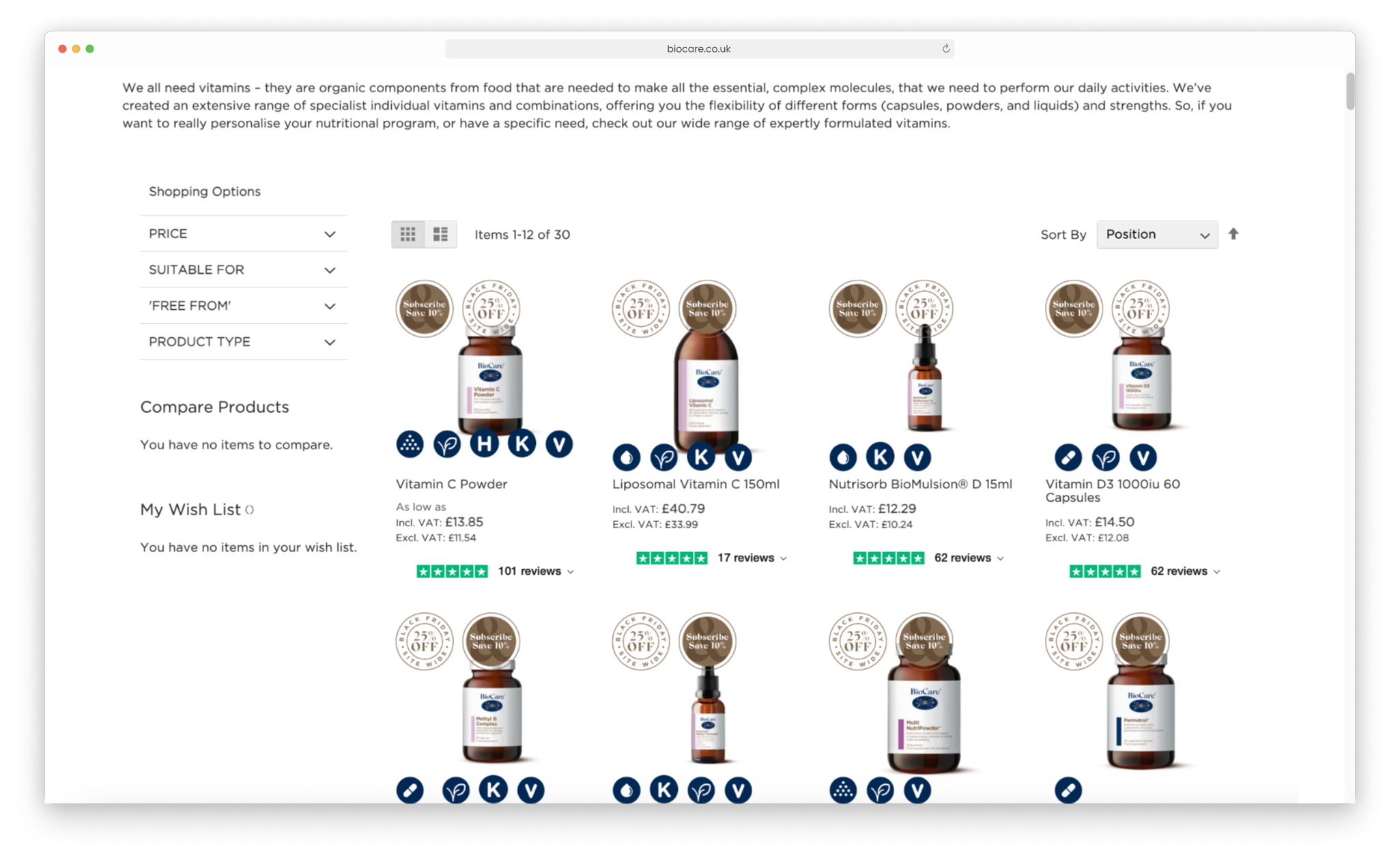 Biocare website running on Adobe Commerce Cllud