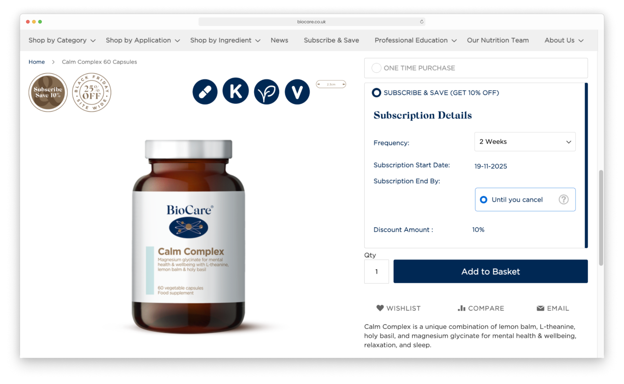 Biocare Subscription Features