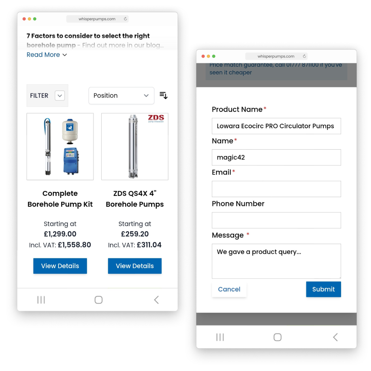 Whisper Pumps Mobile View 1